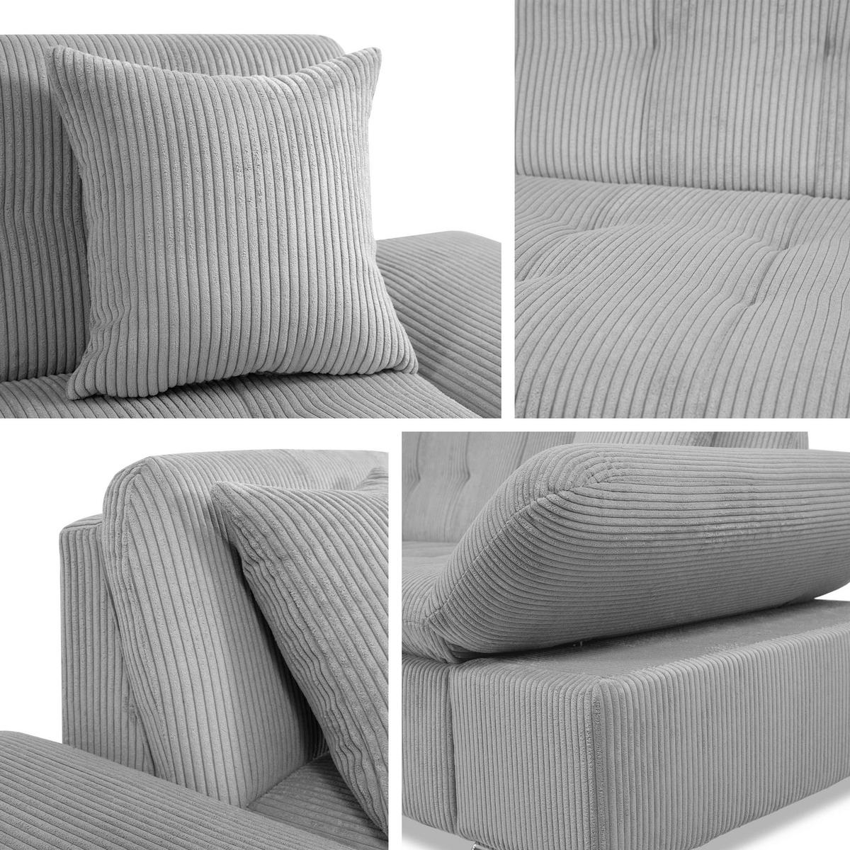 ECKSOFA Montana Cord, Seite: Links - Bronzefarben, Holz/Textil (278/161cm) - MIRJAN24