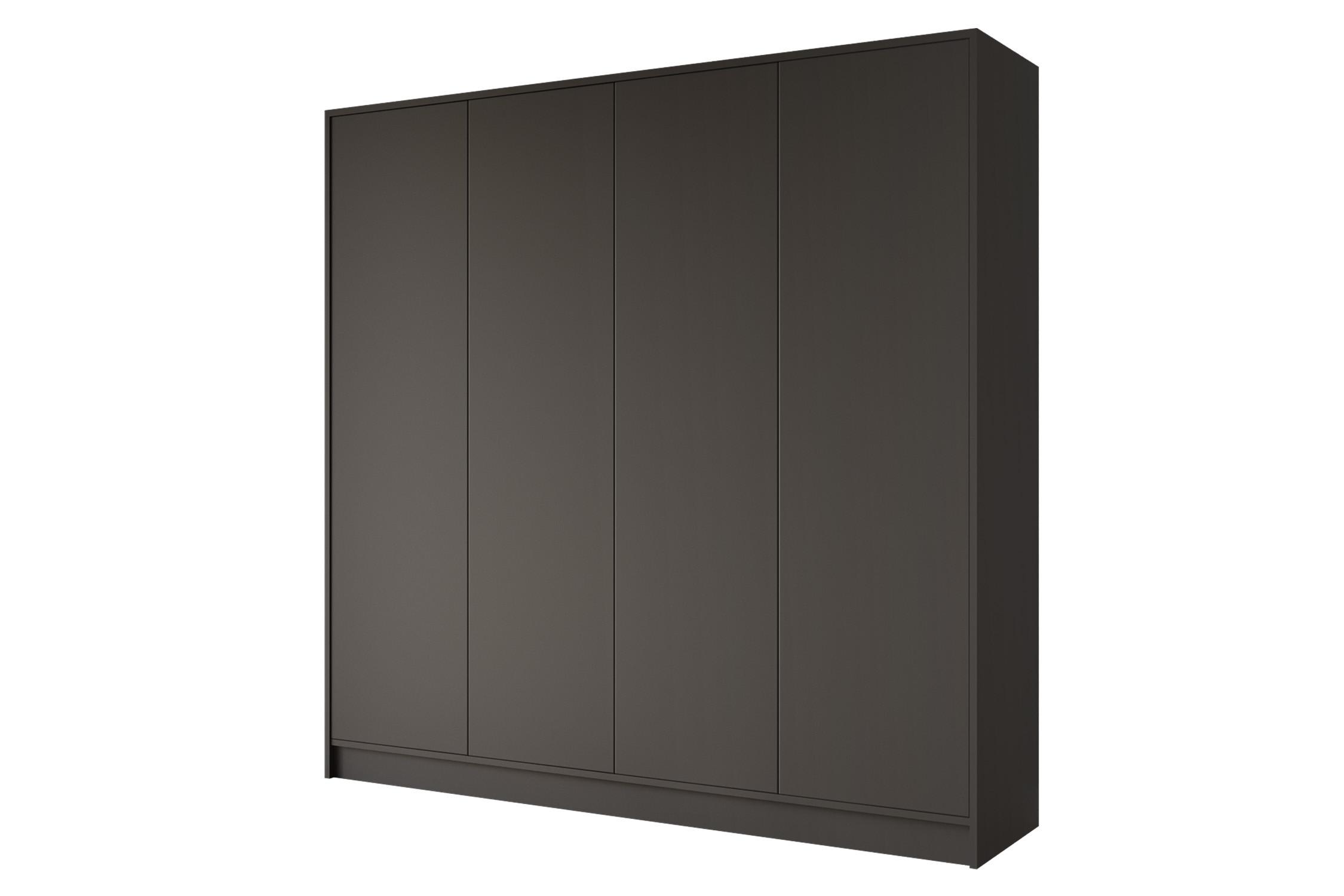 KLEIDERSCHRANK - GALA - 200 - Schwarz - Schwarz, Holzwerkstoff (200/200/51cm) - ALTDECOR