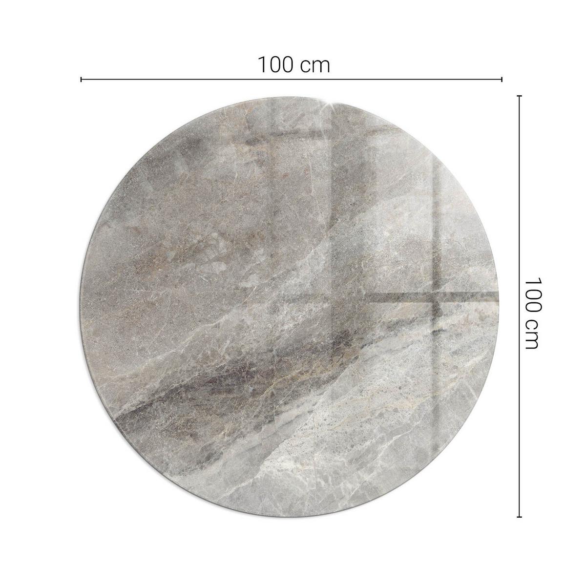 GLASPLATTE für Kamin Ø 100 cm - Grau, Glas (100/100/0.4cm) - TULUP