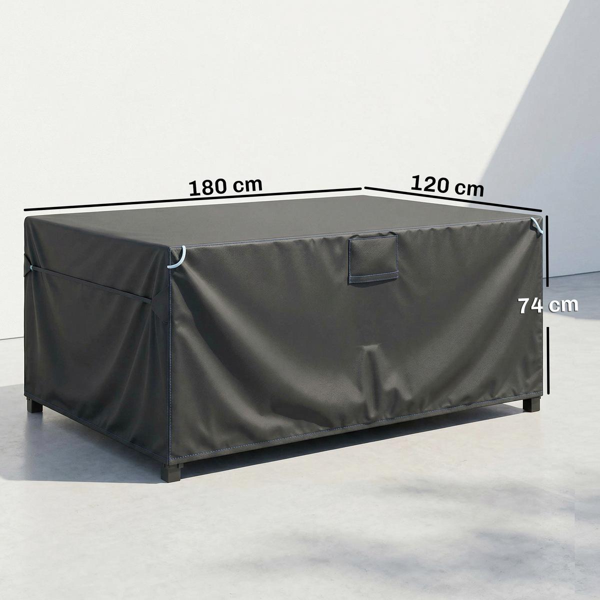 GARTENMÖBEL-ABDECKUNG 420D-Oxford-Gewebe Schwarz - Schwarz, Textil (120/74/180cm) - Outsunny