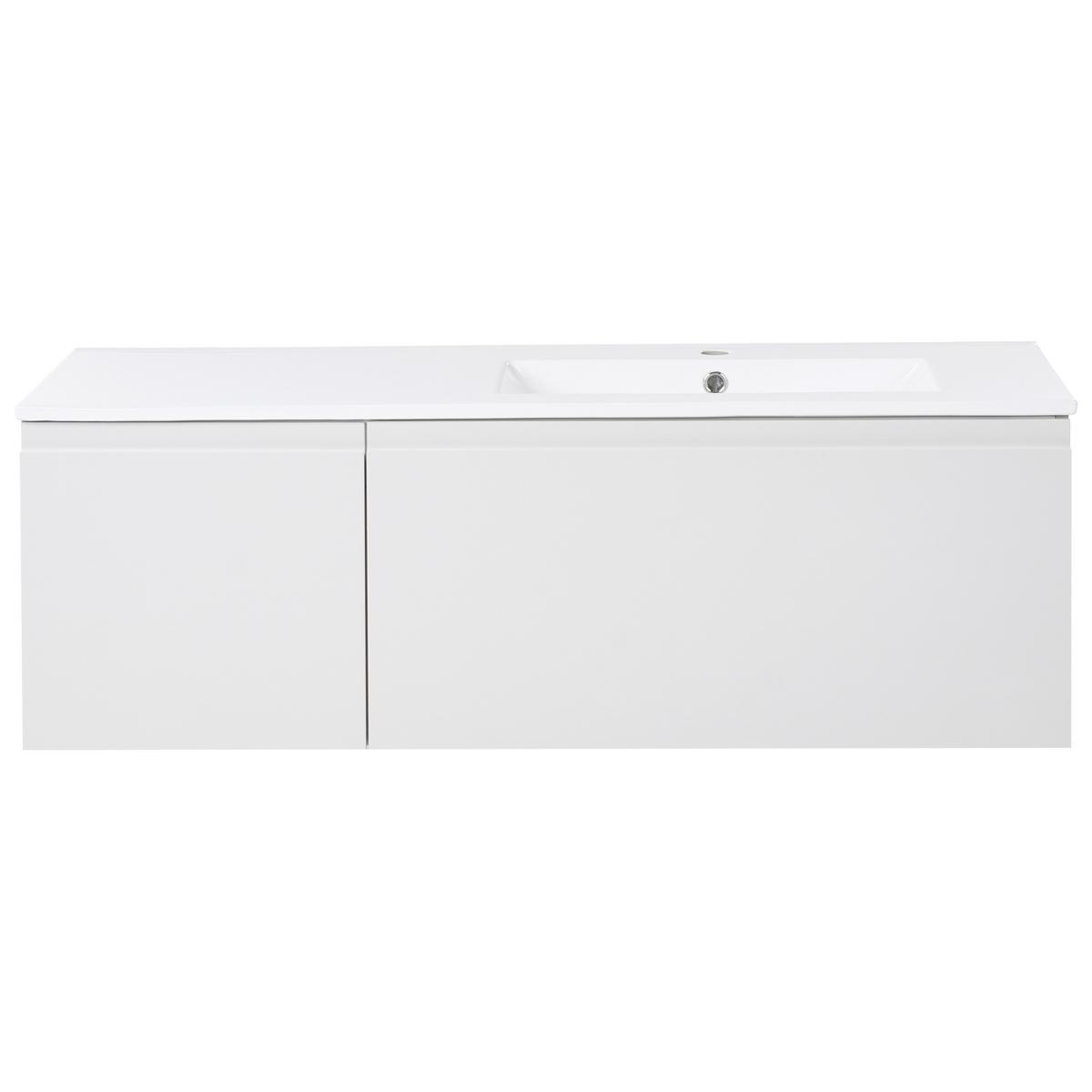 WASCHBECKENUNTERSCHRANK wandmontiertk mit Waschbecken Hellgrau Coroico - Hellgrau, Holzwerkstoff (120/38/135cm) - Beliani