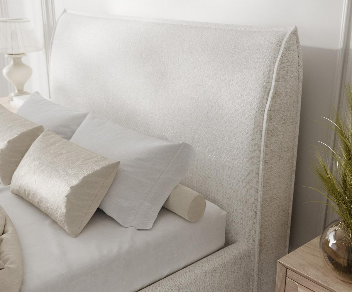 POLSTERBETT Mira 120/200 cm Creme im Neve Stoff - Creme/Naturfarben, Holz/Holzwerkstoff (120/200cm) - AltaBeds
