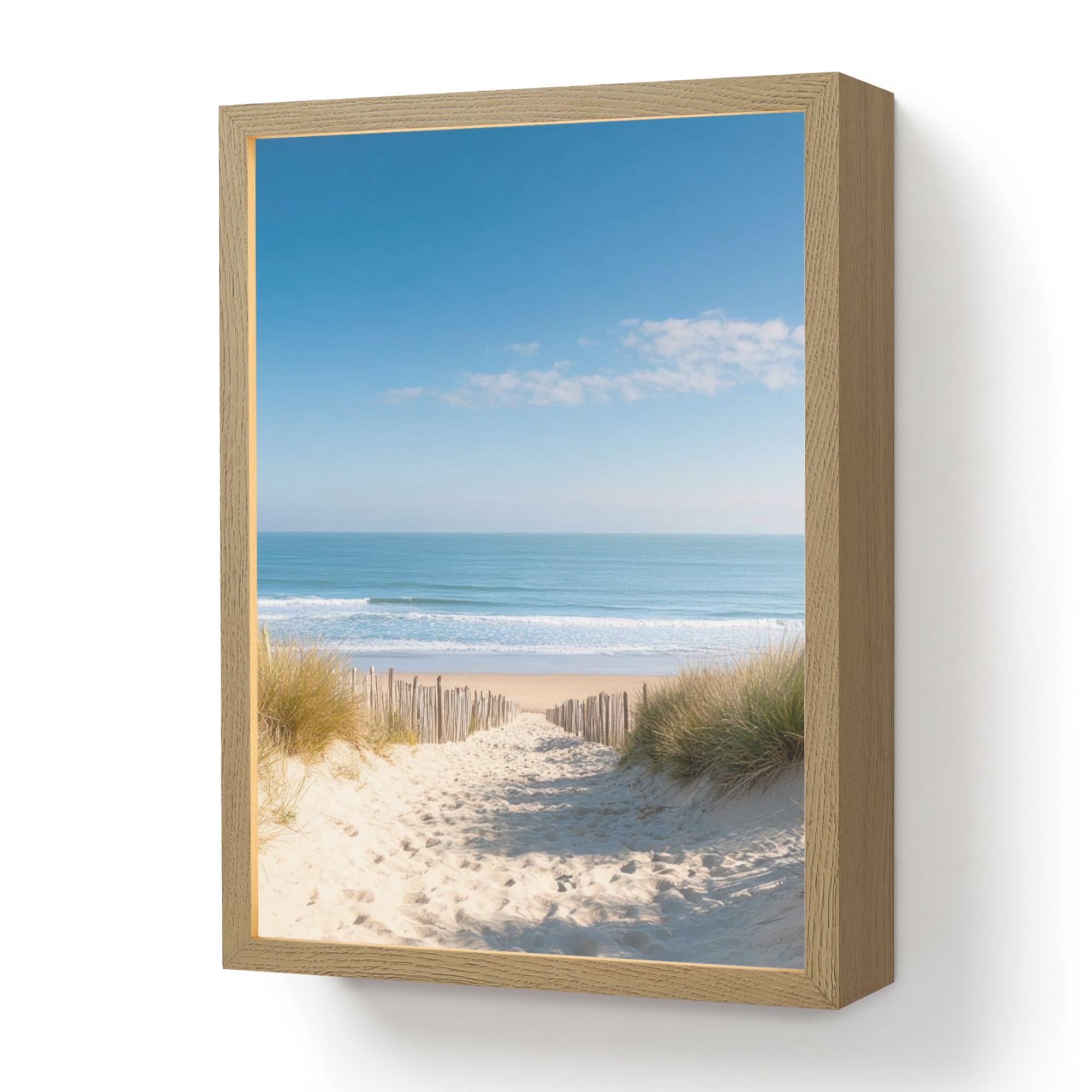 WANDLEUCHTE MIT AKKU Strand - Meer - Düne - Sand - Sommer 30x40 cm - Sandfarben, Holzwerkstoff (30/40/8cm) - OnlyWow