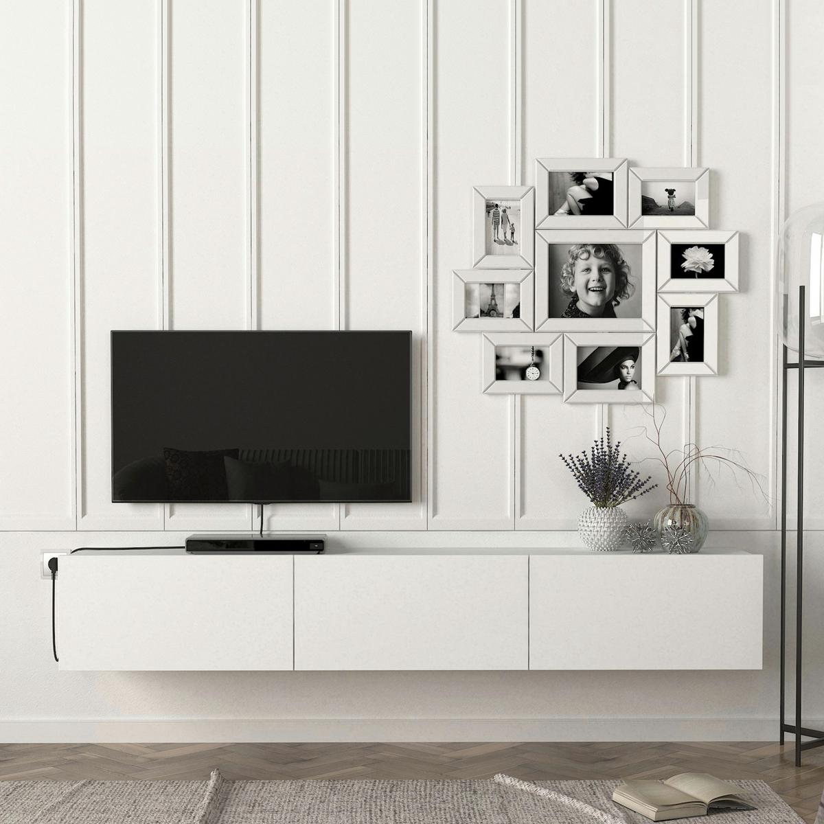 TV-ELEMENT Vihti - Weiß, Holzwerkstoff (180/29.5/31cm) - [en.casa]