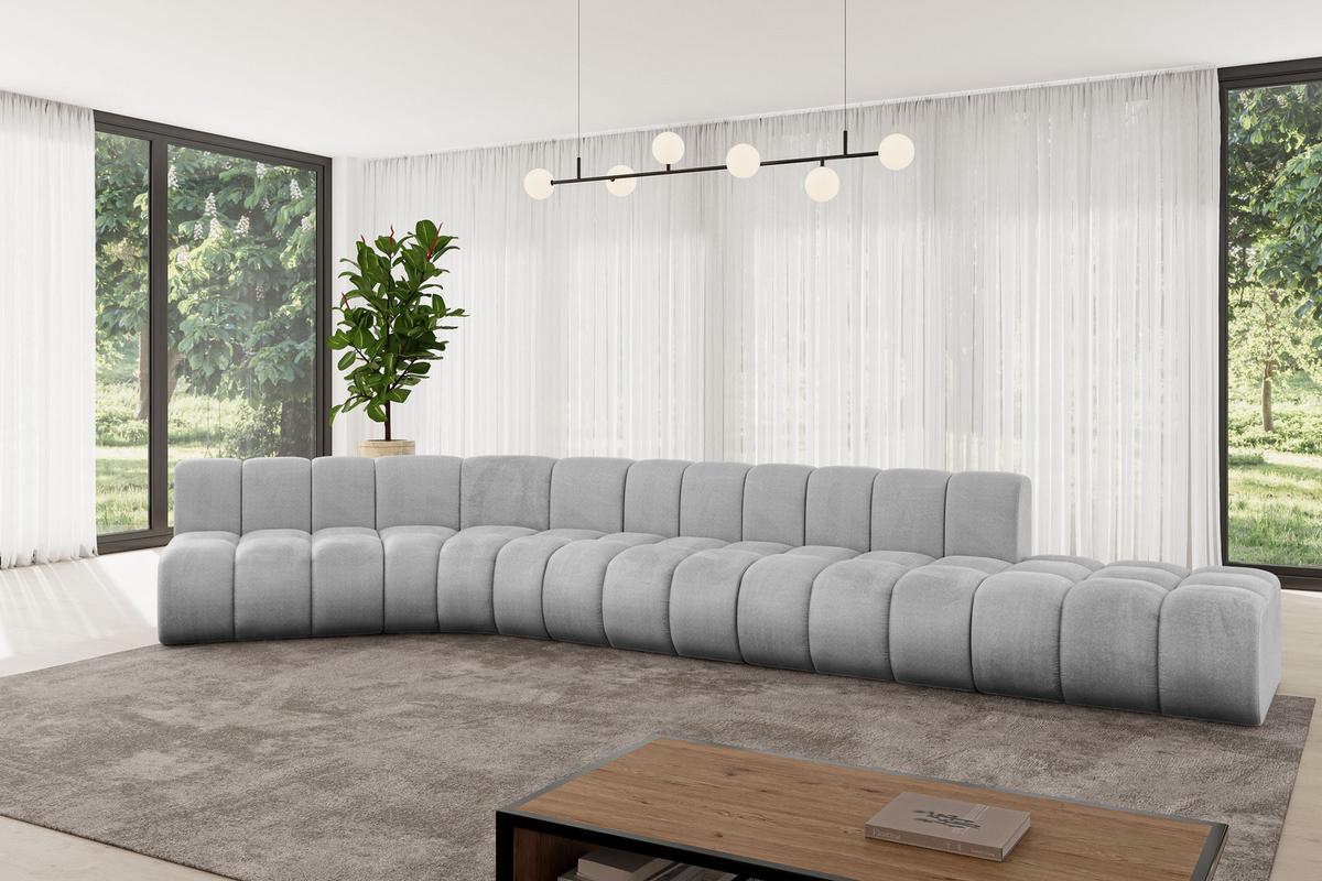 ECKSOFA modulares Sofa Brilo-L2 - 471x174x70 cm Grau - Hellgrau, Holzwerkstoff/Textil (471/174cm) - ALTDECOR