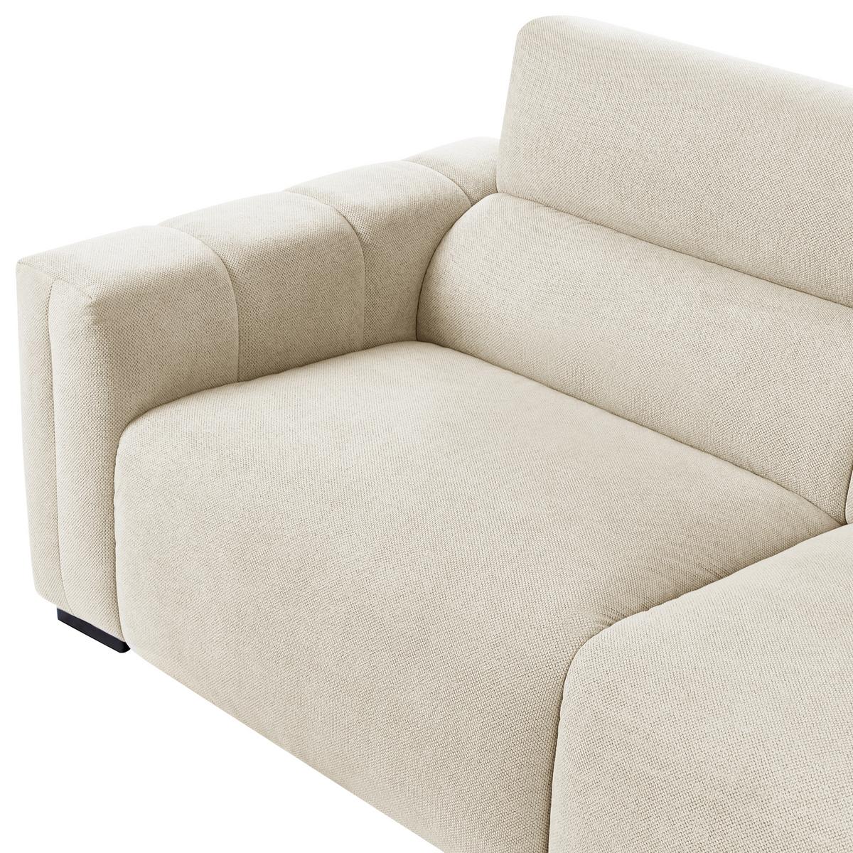 3-SITZER-SOFA Stoff Hellbeige Fauskan - Beige, Textil (203/84/96cm) - Beliani