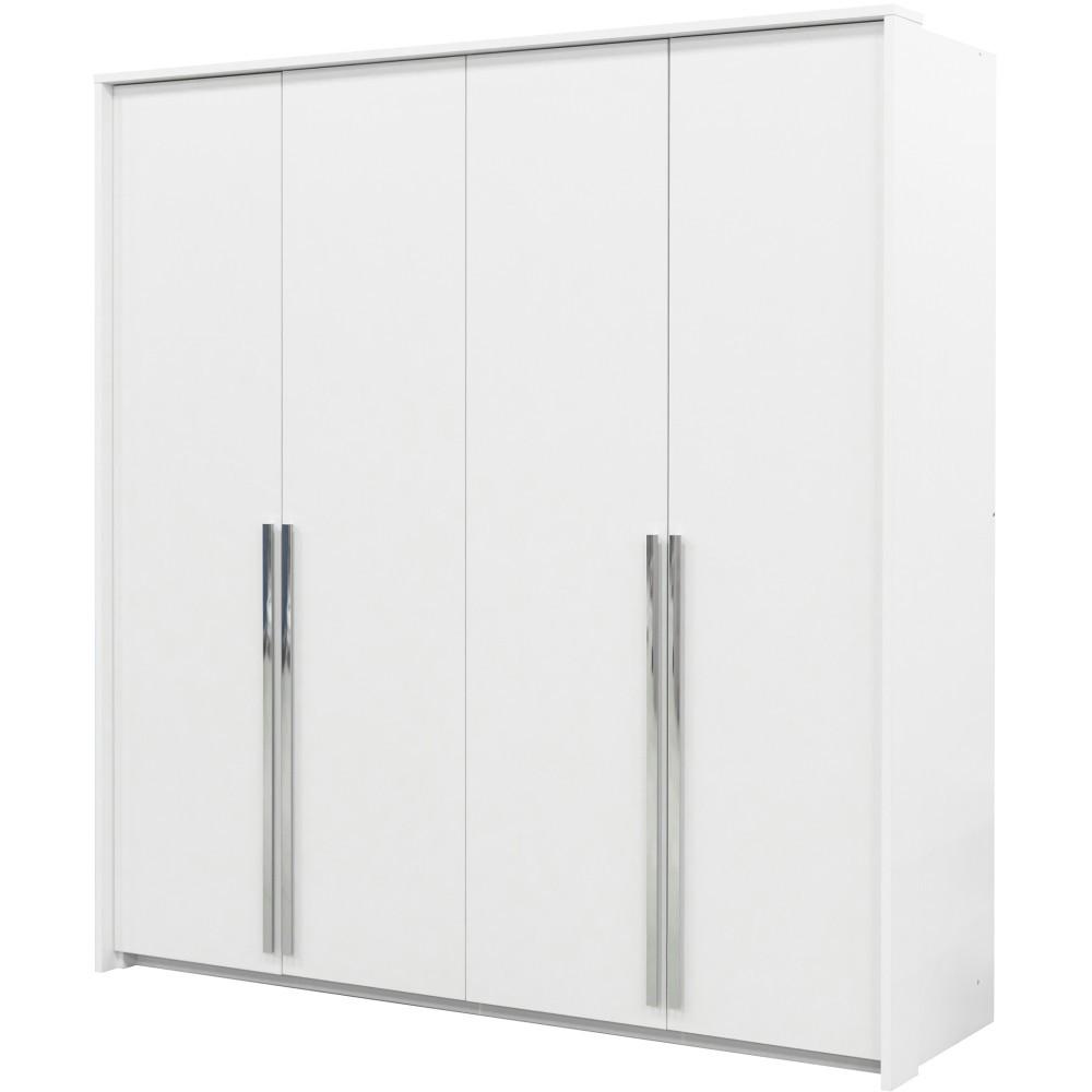 DREHTÜRENSCHRANK Giana mit 4 Türen, 210 cm, Weiß - Weiß, Holzwerkstoff (210/215/64.5cm) - Beautysofa