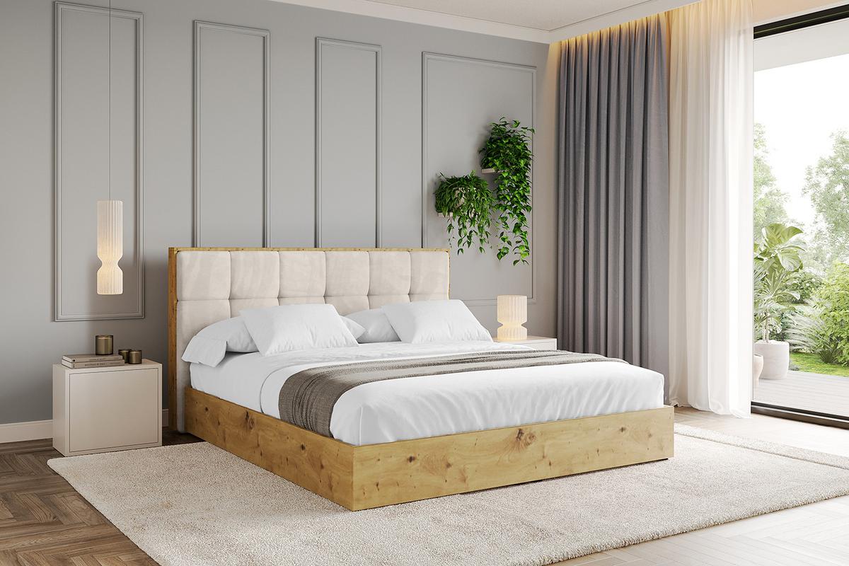 POLSTERBETT mit Bettkasten und Lattenrost, Boxbett ohne Matratze - ENZO7 180x200 - Ecru, Holzwerkstoff/Textil (180/200cm) - ALTDECOR