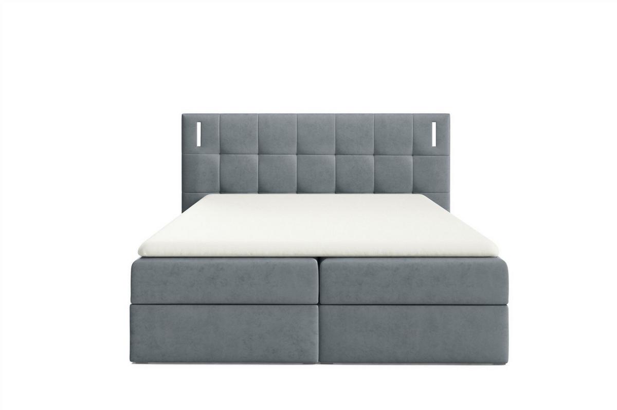 BOXBETT Martim - Grau, Holzwerkstoff/Textil (160/200cm) - Fun Möbel