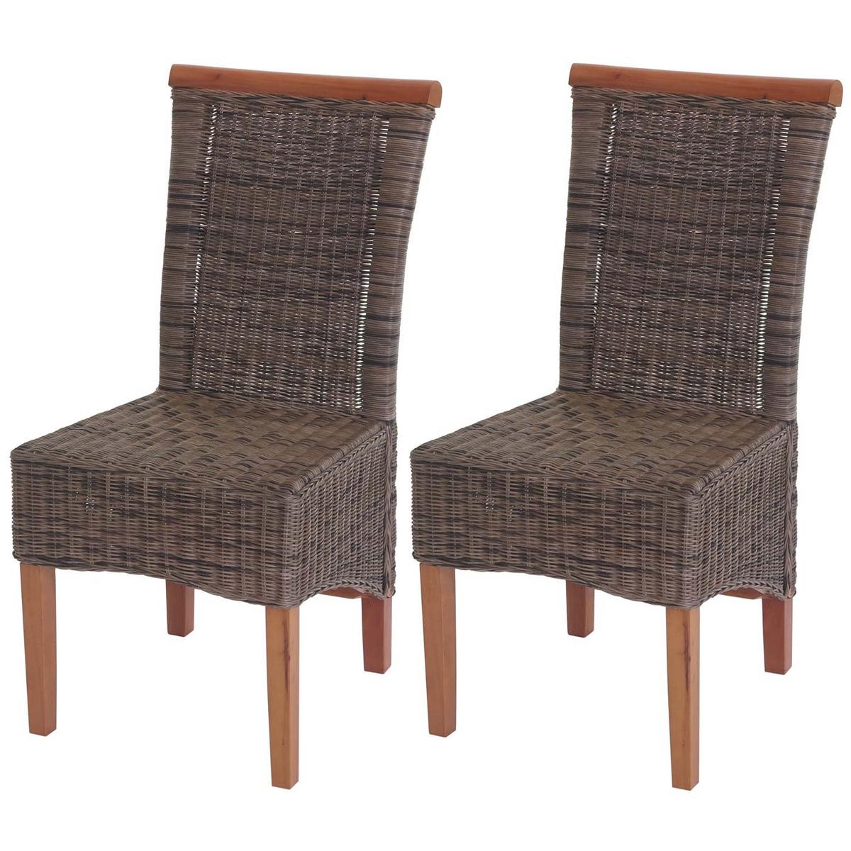 ESSZIMMERSTUHL Braun 2er-Set - Graubraun/Braun, Holz (46/97/59cm) - MCW