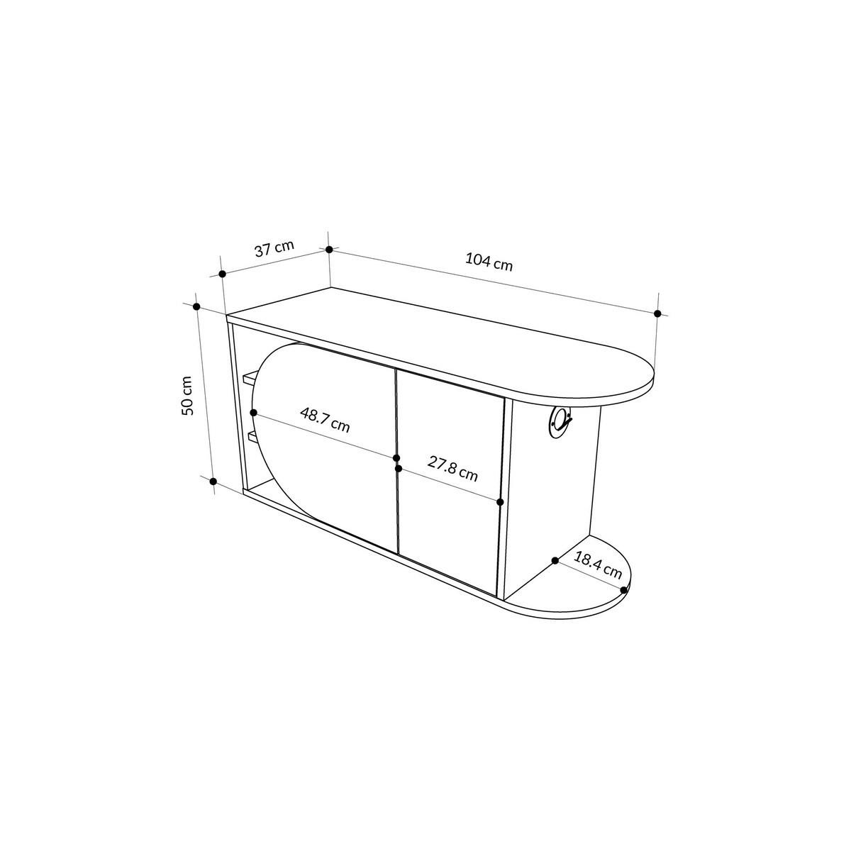 SCHUHAUFBEWAHRUNG 2 Türen B104 cm – NOVA - Eichefarben/Weiß, Holzwerkstoff (37/50/123.1cm) - Calicosy