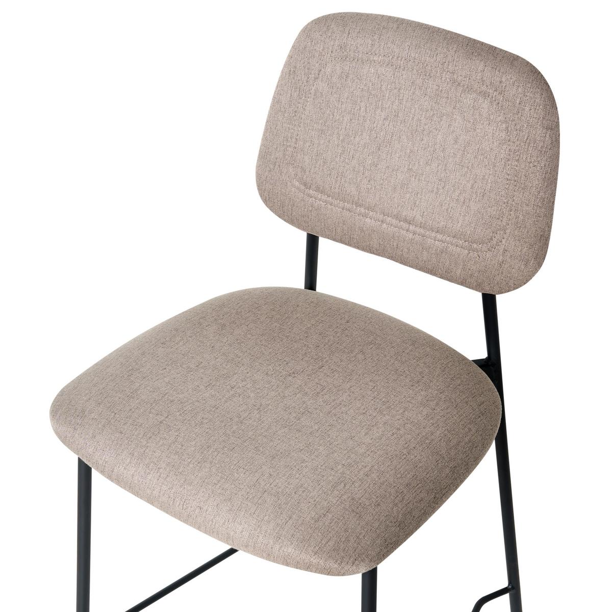BARHOCKER 2er-Set Taupe Duette - Taupe/Schwarz, Textil (45/96/48cm) - Beliani