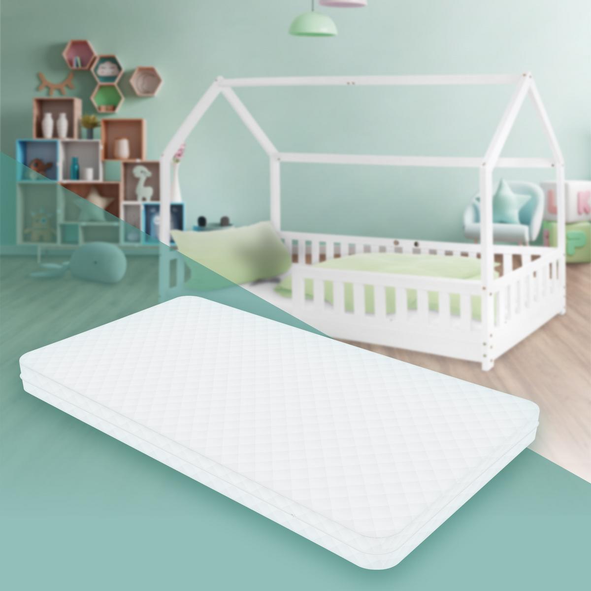 MATRATZE 90x200x10 cm Schadstoffgeprüft Öko-Tex 100 Zertifiziert - Weiß, Textil (90/200cm) - ML-DESIGN