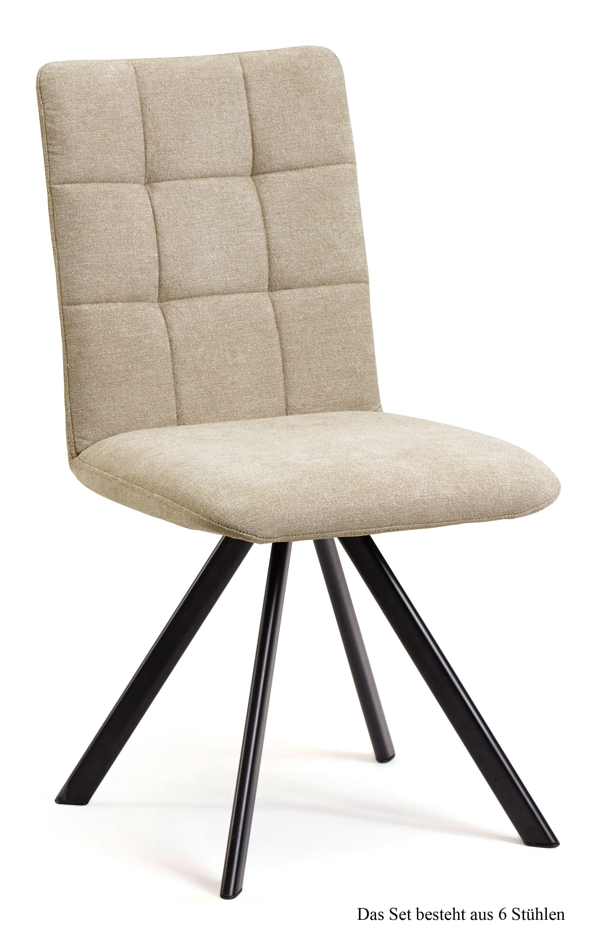 ESSZIMMERSTUHL (6er-Set) Dayla 47x91x60 Schwarz/Natur - Schwarz/Naturfarben, Kunststoff (60/91/47cm) - 58aufmkessel