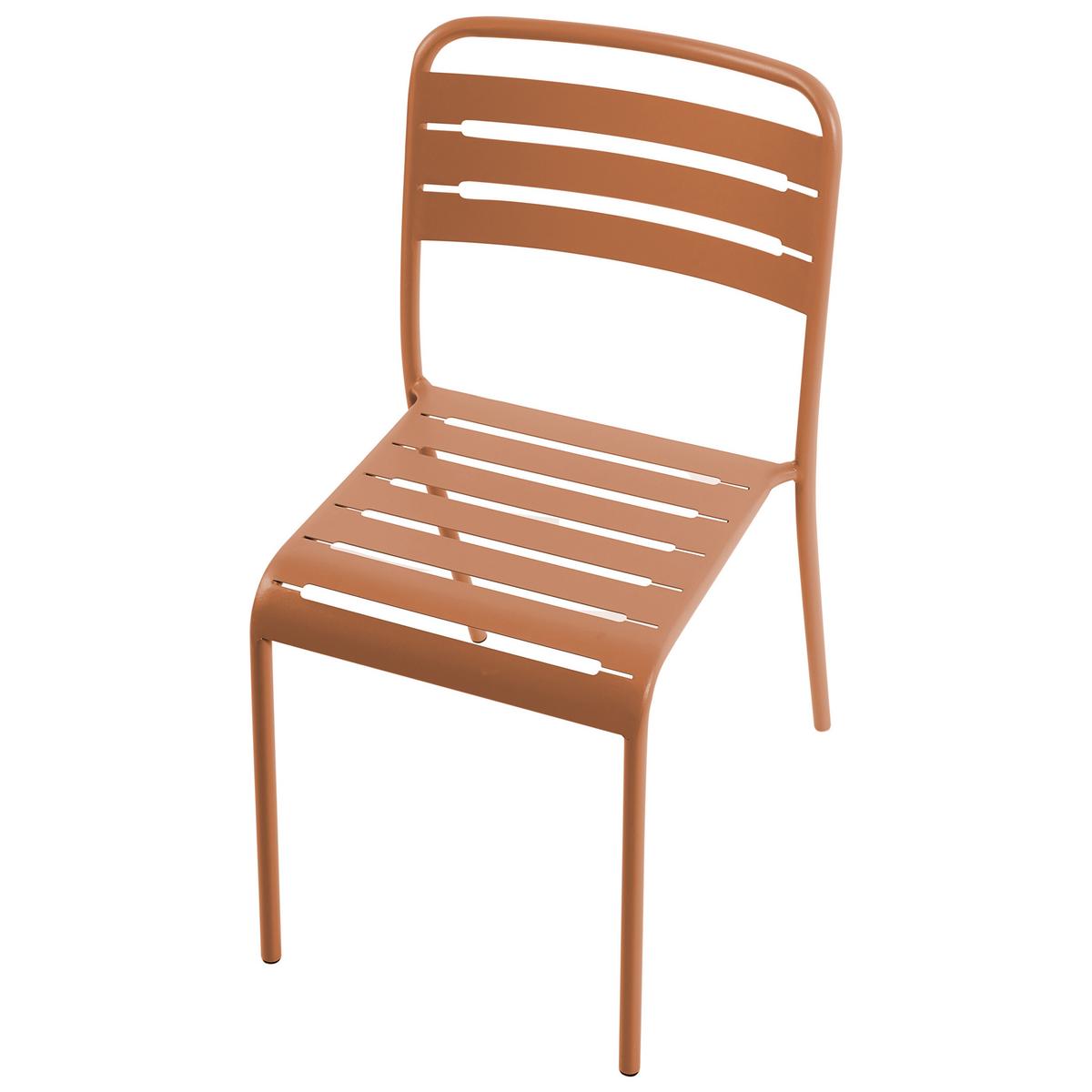 GARTENSTUHL 2er-Set Metall Braun Lefkada - Braun, Metall (38/80/54cm) - Beliani