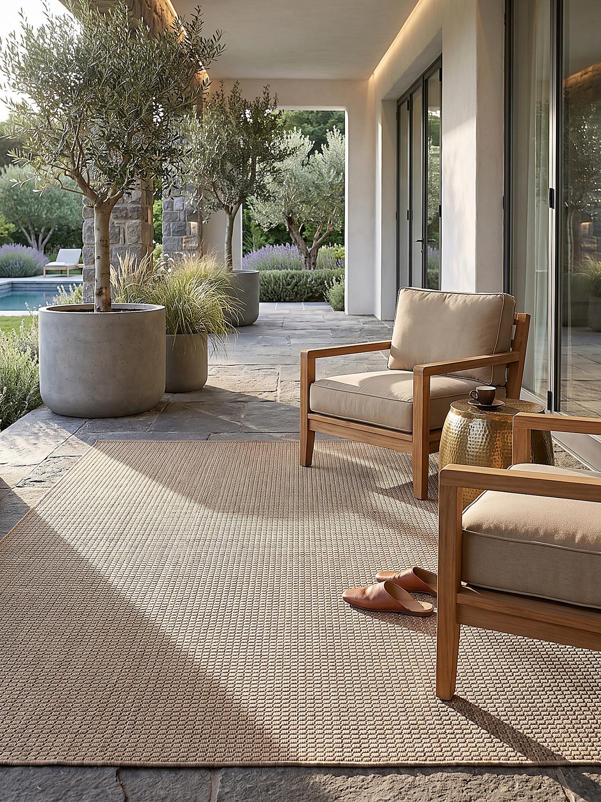 TEPPICH Flachgewebe, Outdoor, Fußbodenheizung-geeignet, VIGOLENO in Sand, 280 x 370 cm - Beige, Textil (280/370cm) - KADIMA DESIGN