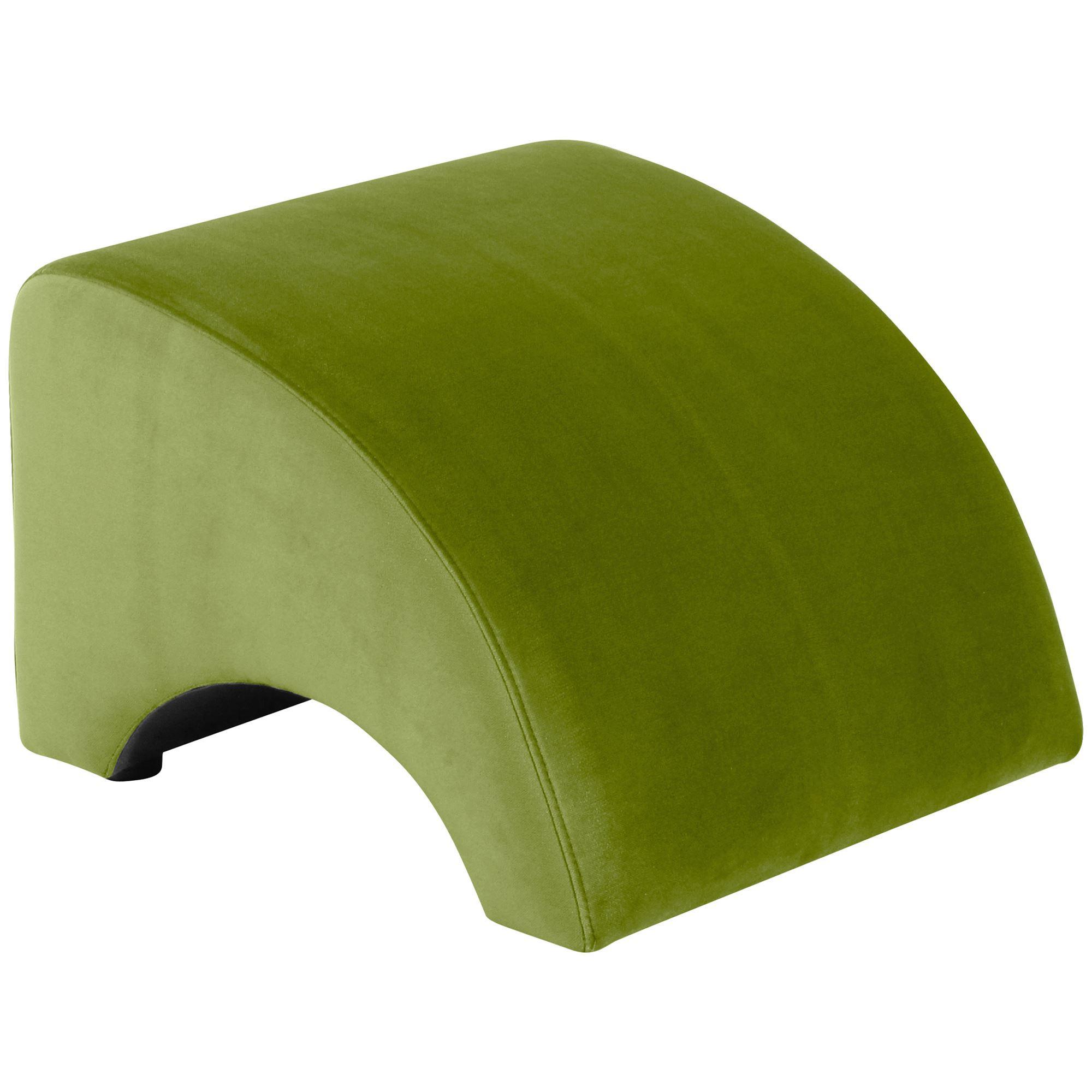 POLSTERHOCKER Kajsa Samtvelours oliv - Olivgrün, Kunststoff (52/37/54cm) - 58aufmkessel