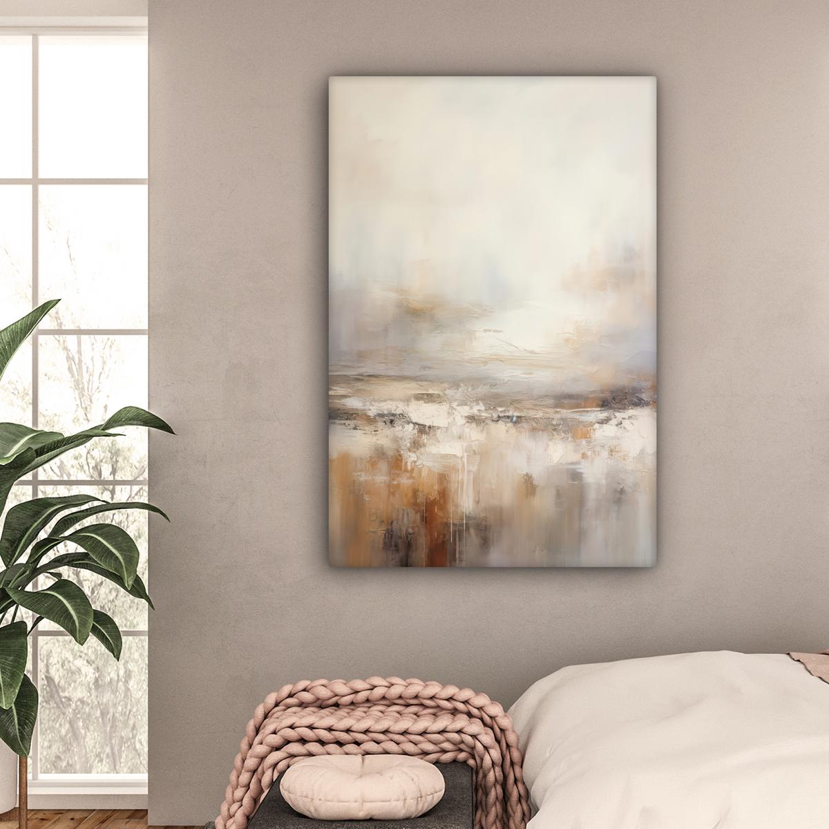 LEINWANDBILD Kunst - Industriell - Grau - Braun - Abstrakt Deko XXL 80x120 cm - Sandfarben, Textil (80/120cm) - MuchoWow
