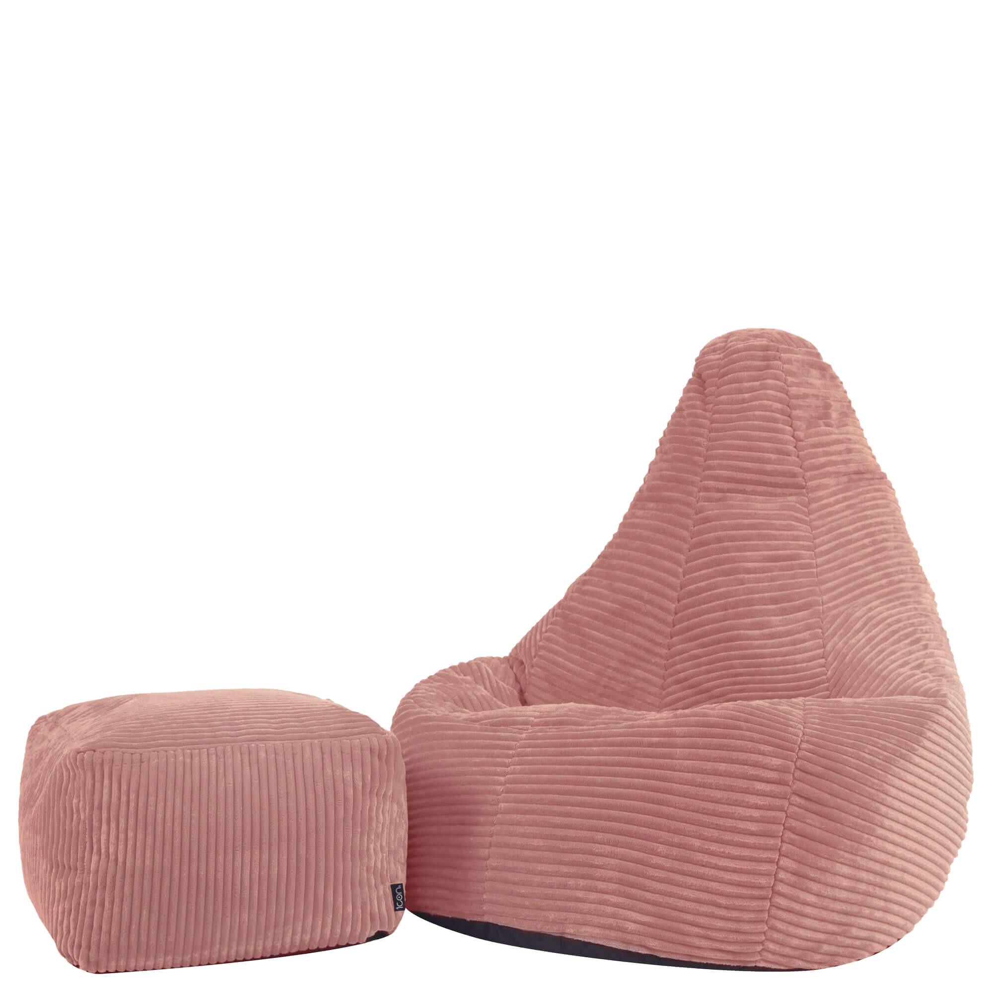 KINDERSITZSACK mit Hocker Dalton Cord - Pink, Textil (69/59/65cm) - icon