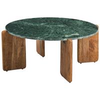 COUCHTISCH Marmor Dunkelgrün Luno - Braun/Grün, Stein (80/80/37cm) - Beliani