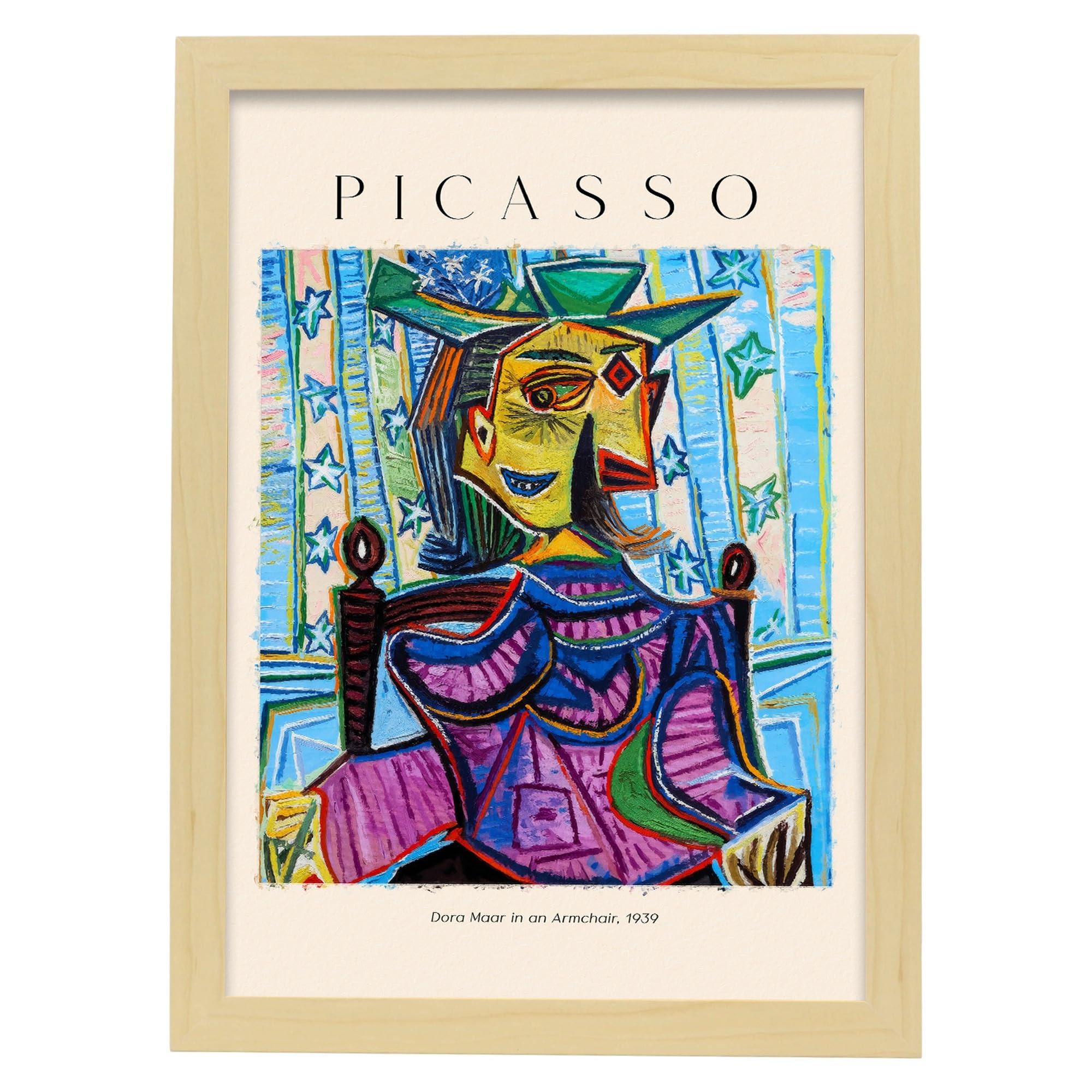 POSTER Dora Maar Im Sessel A3 Rahmen Aus Hellem Holz - Beige, Papier (29.7/5/42cm) - Nacnic