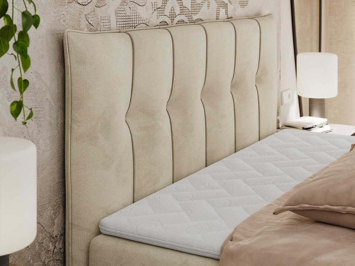 BOXBETT PREMIUM 10 140/200 Beige Velvet - H4 - Beige, Holz/Textil (140/200cm) - MKS