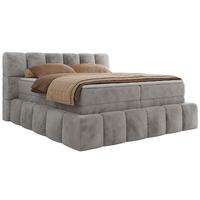 BOXSPRINGBETT NIRA KING 160/200 Hellgrau Plüsch - H3 - Hellgrau, Holz/Textil (160/200cm) - MKS