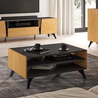 COUCHTISCH Soah Holz und Schwarz - Braun, Holzwerkstoff (60/90/40cm) - Petits-meubles