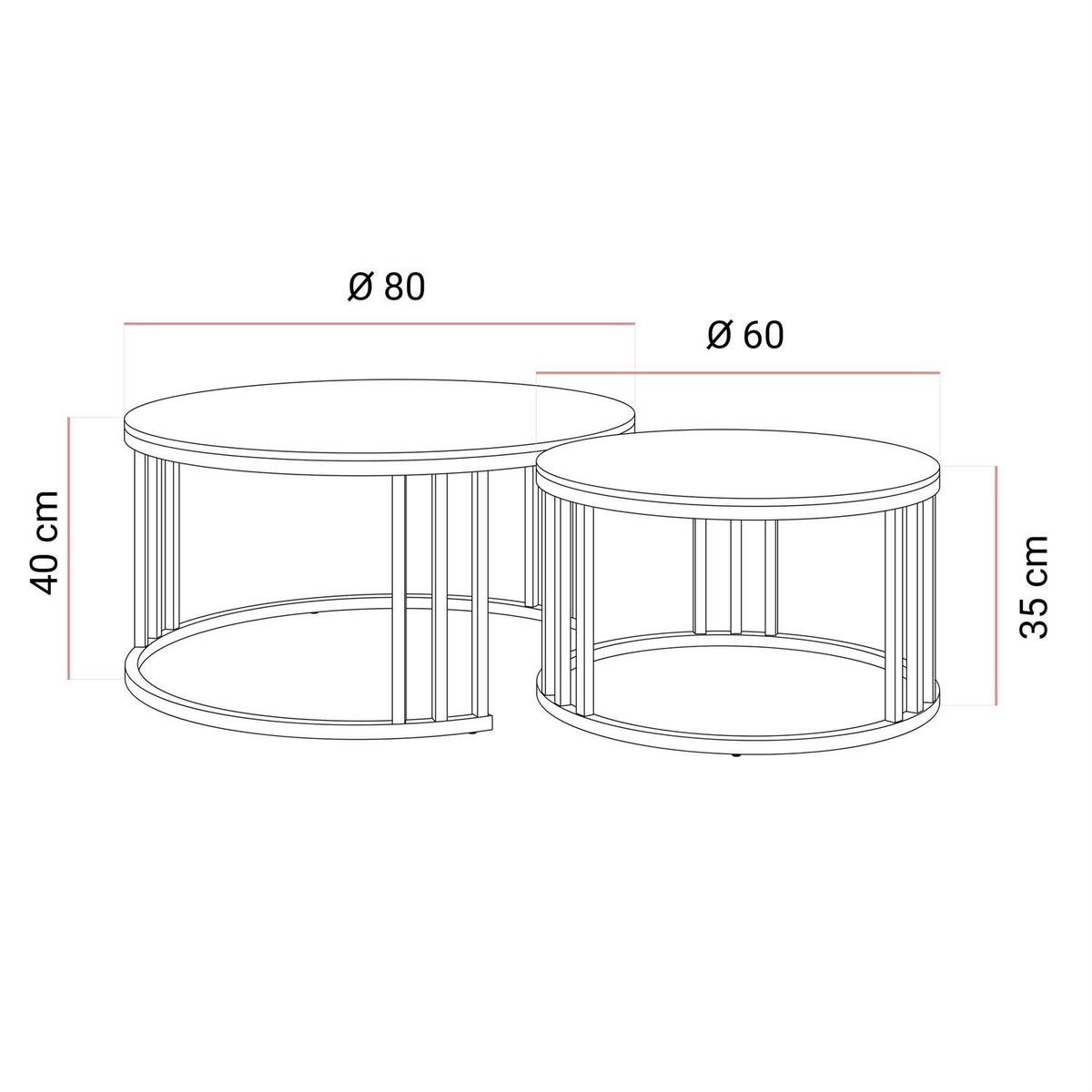 COUCHTISCH LIRA 2in1 mit goldenem Gestell und Marmorplatte - Weiß, Metall (80/80/40cm) - Lookway