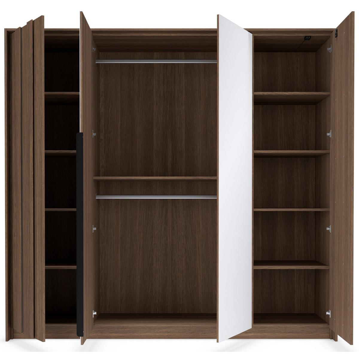 KLEIDERSCHRANK Amaro 223 cm - Eichefarben/Schwarz, Holzwerkstoff/Metall (223.2/210/59.6cm) - Selsey