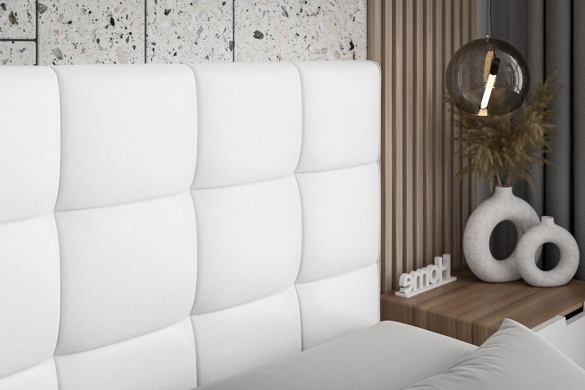 BOXBETT mit H4-Matratze und Lattenrost - APO - 140x200 Weiß Hochglanz - Weiß Hochglanz, Holzwerkstoff (140/200cm) - ALTDECOR
