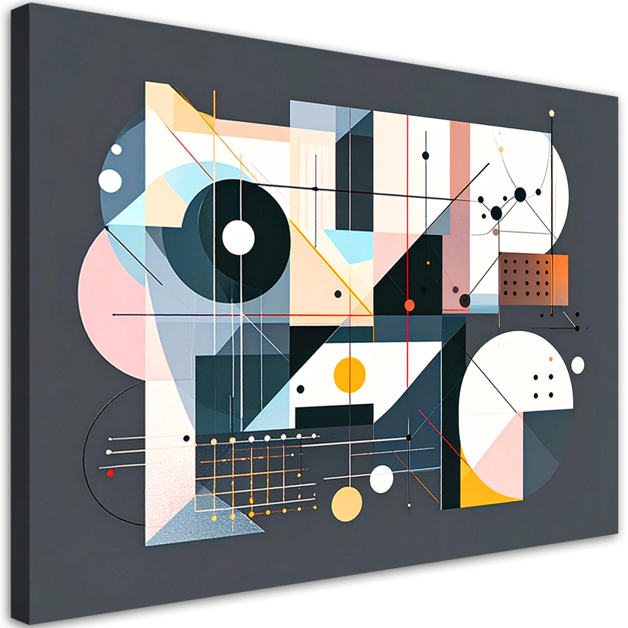 LEINWANDBILD Bauhaus-Abstraktion 120x80cm - Multicolor, Textil (120/80cm) - Feeby