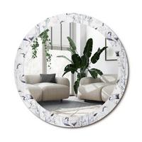 SPIEGEL Rund Ø 80 cm mit Aufdruck - Blau/Weiß, Glas (80/80/0.4cm) - Wallfluent