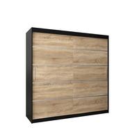 SCHWEBETÜRENSCHRANK 200/250/62 3-türig - Silberfarben/Schwarz, Holz/Kunststoff (250/200/62cm) - MÖBEL KRYSPOL