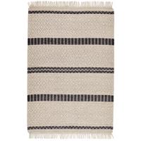FALCHWEBETEPPICH Macrame Style, beige/schwarz 90x160 cm - Naturfarben, Textil (90/160cm) - Rug and Roll