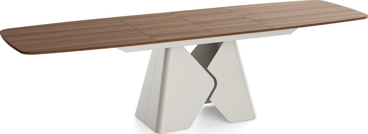 ESSTISCH Vanta rechteckig ausziehbar verlängerbar mit Metallgestell in Kaschmir Grau, Nussbaum Braun 200-290/90/76 cm - Walnussfarben/Schwarz, Holzwerkstoff/Metall (90/290/76cm) - WFL GROUP