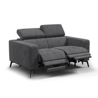 RELAXSOFA MORELLO 2-Sitzer, dunkelgrau, 2 x Relax Zero Gravity - Dunkelgrau, Holz/Textil (164/82/103cm) - Wozimo