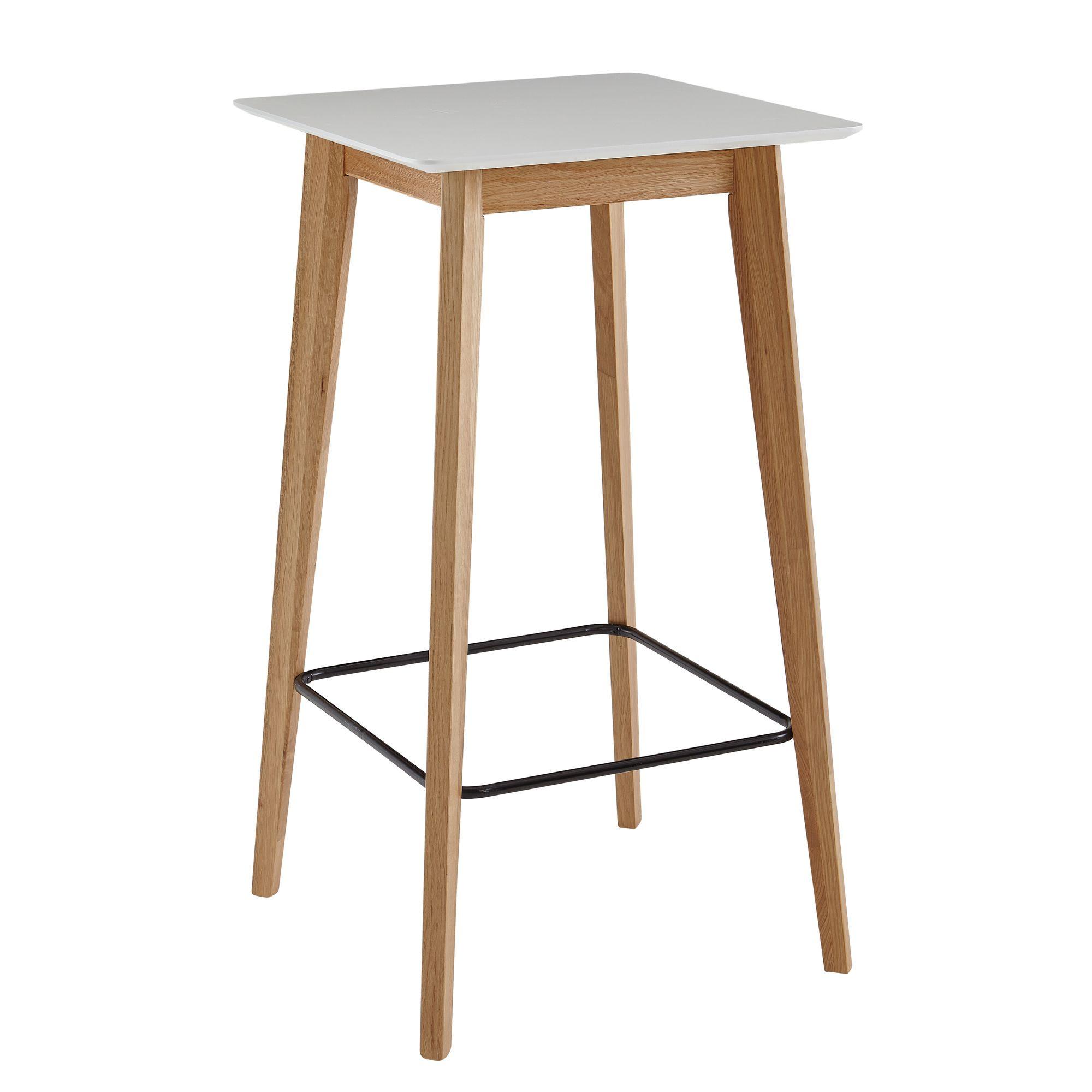 STEHTISCH – Weiß, 60x110x60 cm, eckig, Holzoptik, skandinavisch - Eichefarben/Weiß, Holz (60/60/110cm) - KADIMA DESIGN