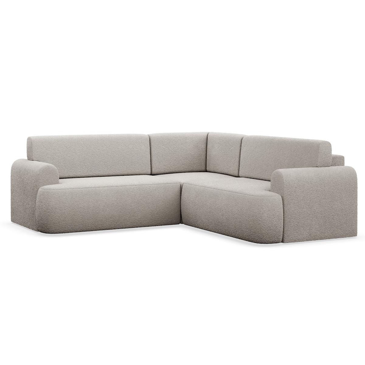 ECKSCHLAFSOFA Kaveo BEIGER PLÜSCH universell mit Eckelement MIT BETTKASTEN - Beige/Schwarz, Kunststoff/Textil (245/245cm) - Selsey