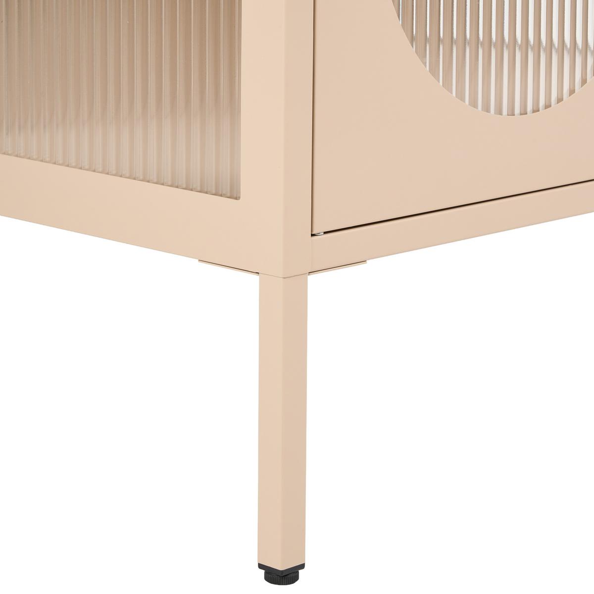 VITRINE mit Glastüren Metall 80 cm Beige Foxton - Beige, Metall (80/181/35cm) - Beliani