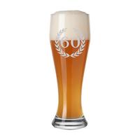 WEIZENBIERGLAS MIT GRAVUR 60. Jubiläum transparent 0,5 l - Transparent, Glas (0.5L) - LUXENTU