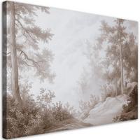 WANDBILD wald im nebel - Braun, Textil (60/40cm) - Feeby