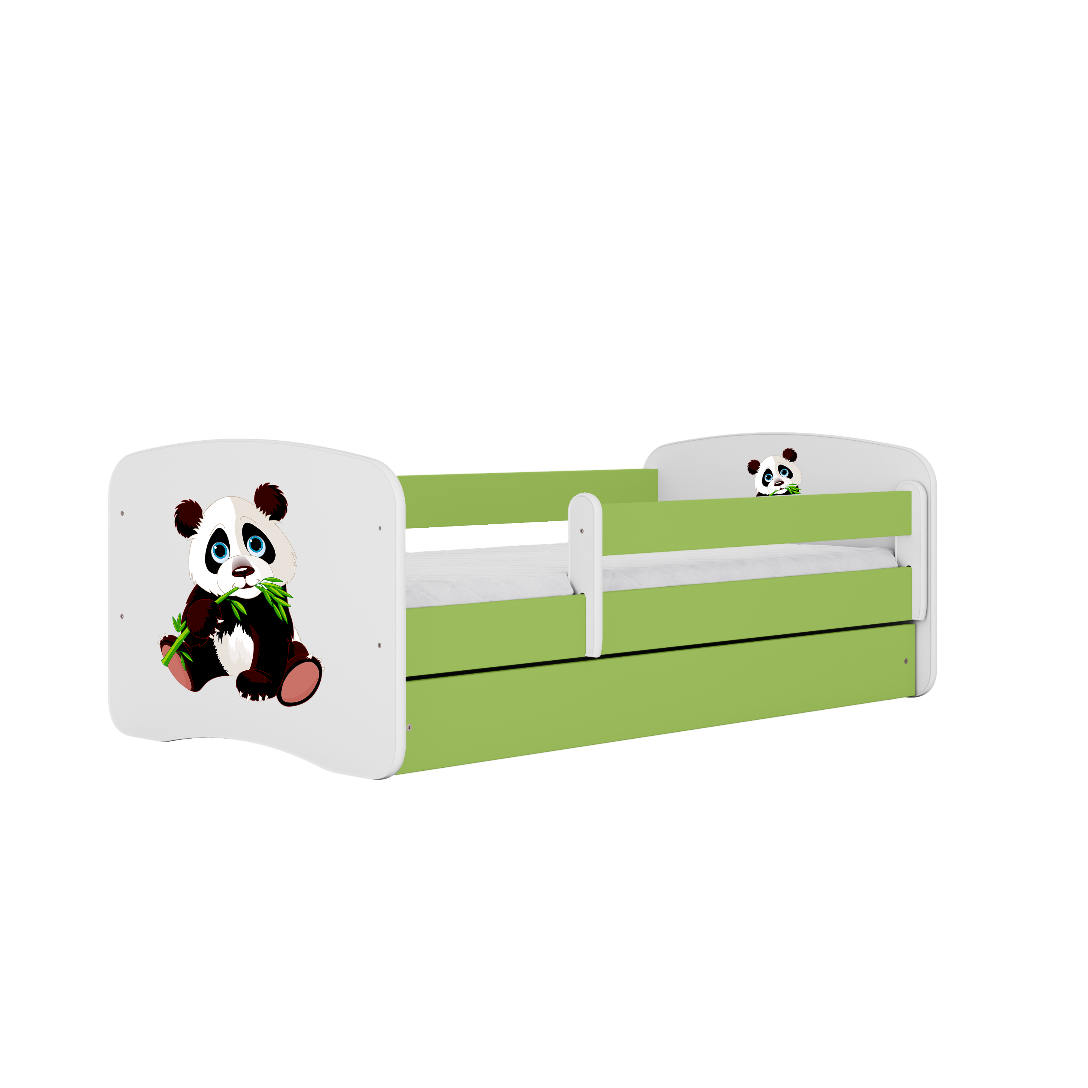 KINDERBETT Panda 2 mit Schublade 180/80 90/61/184 - Grün, Holzwerkstoff (80/180cm) - RAUMHIRSCH FURNITURE