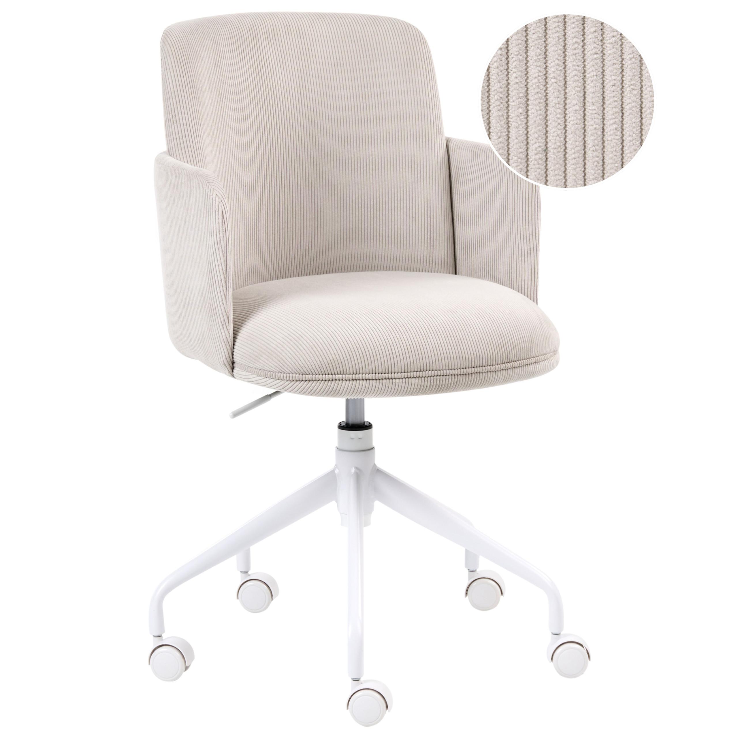 BÜROSTUHL Cord Hellbeige Dryden - Beige, Textil (60/84/60cm) - Beliani