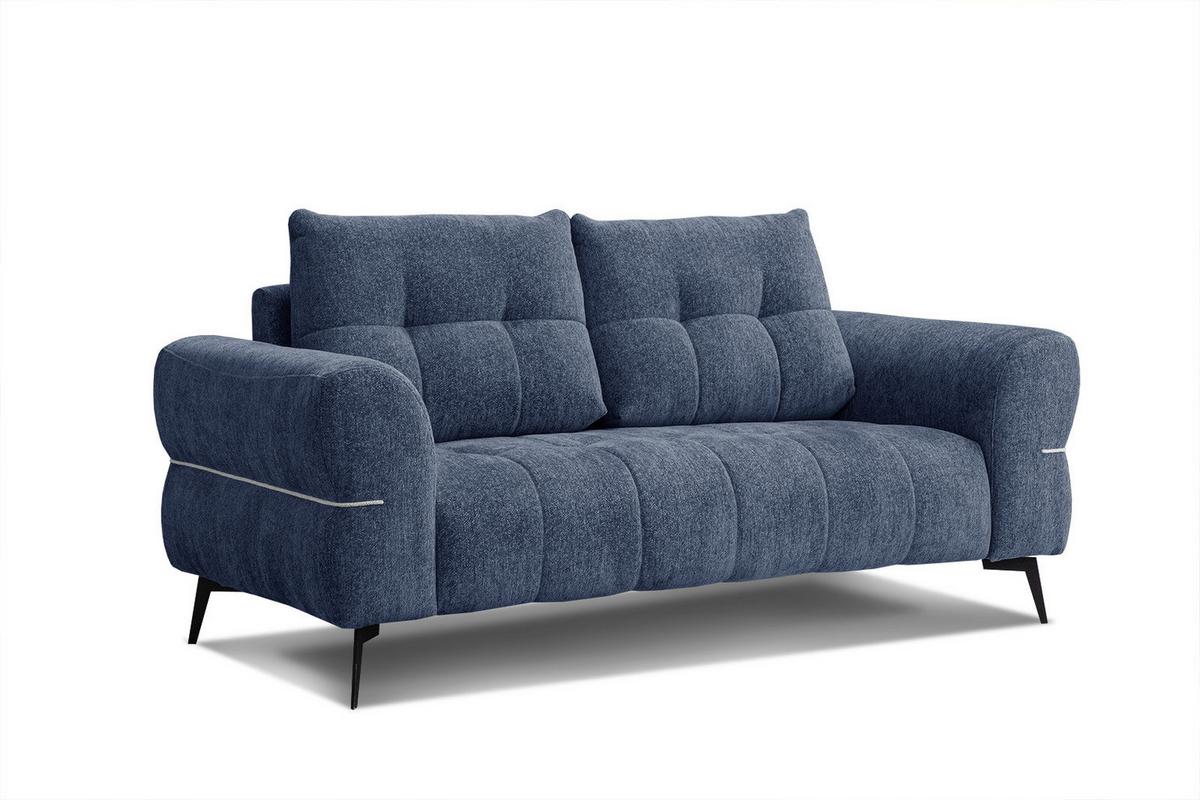 SOFA SALVINI 2,5-Sitzer, dunkelblau - Schwarz/Dunkelblau, Holzwerkstoff/Textil (176/88/99cm) - Wozimo