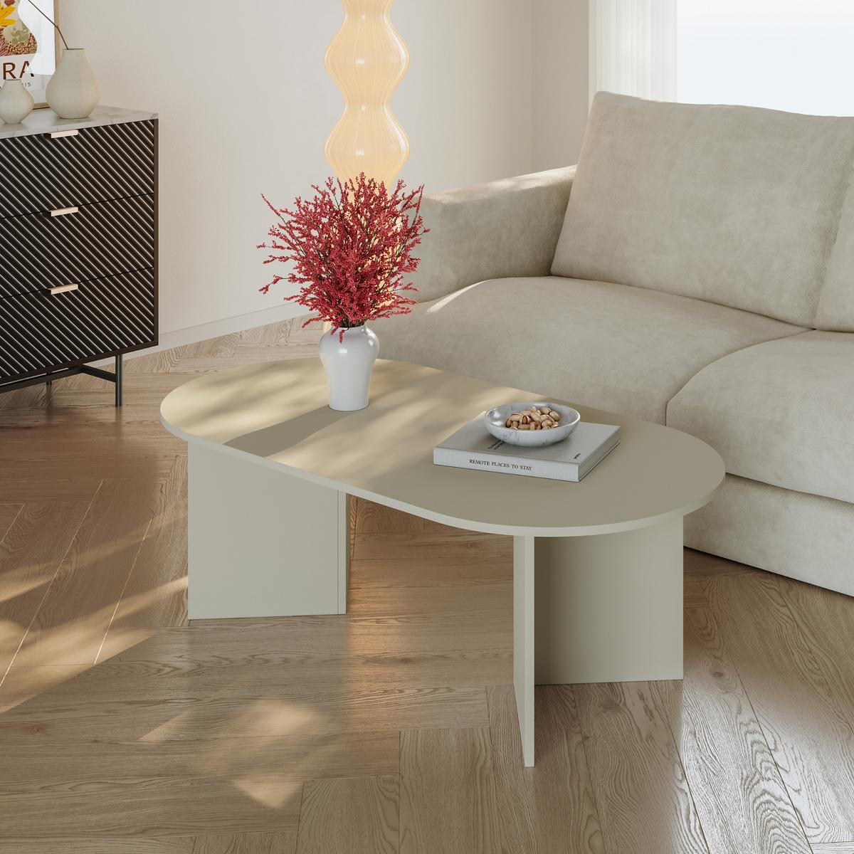 COUCHTISCH Kynd 119/60/40 cm - Sandfarben, Holzwerkstoff (119/60/40cm) - [en.casa]