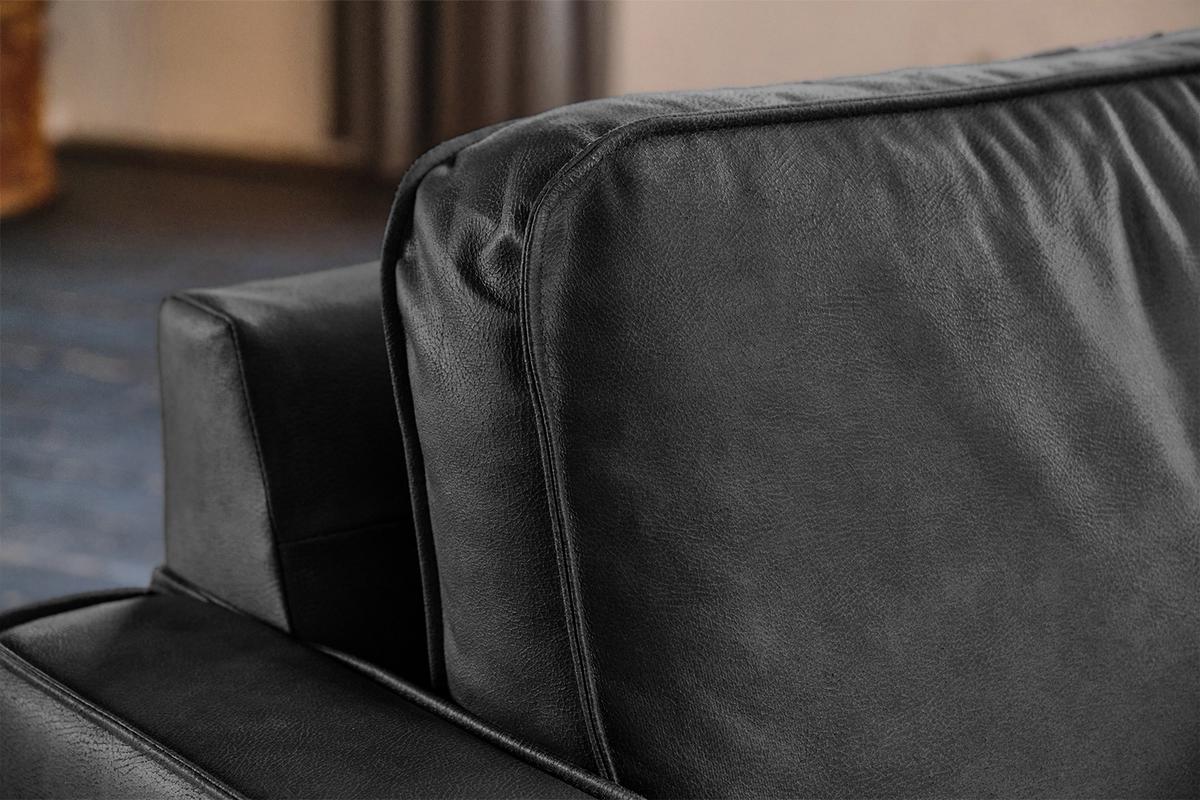 ECKSOFA VILNIUS Schwarz Lederfaserstoff - Schwarz, Leder/Metall (286/170cm) - KAWOLA