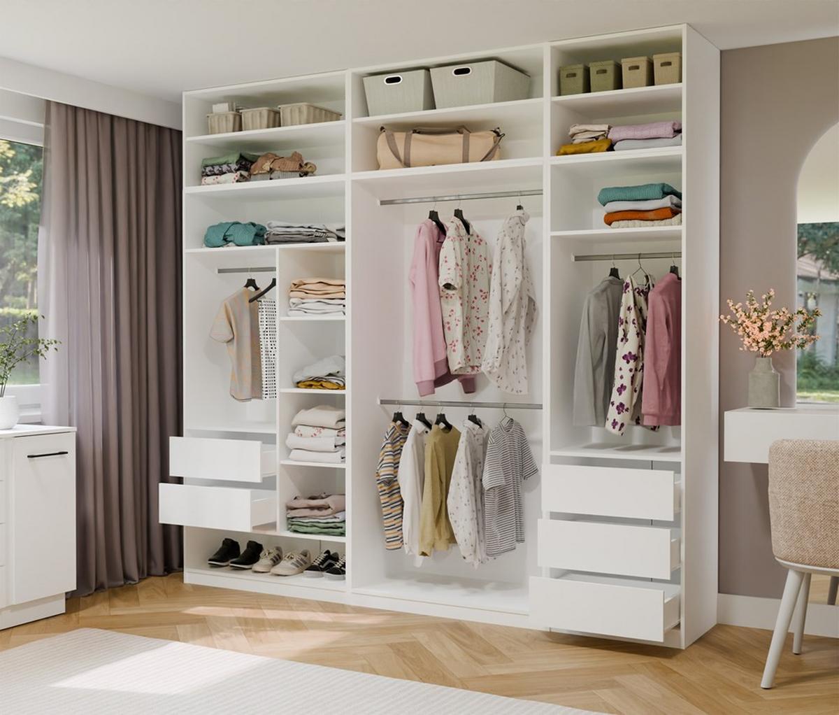 GARDEROBENSCHRANK Weiß 60/200/50 - Weiß, Holzwerkstoff (60/200/50cm) - RAUMHIRSCH FURNITURE