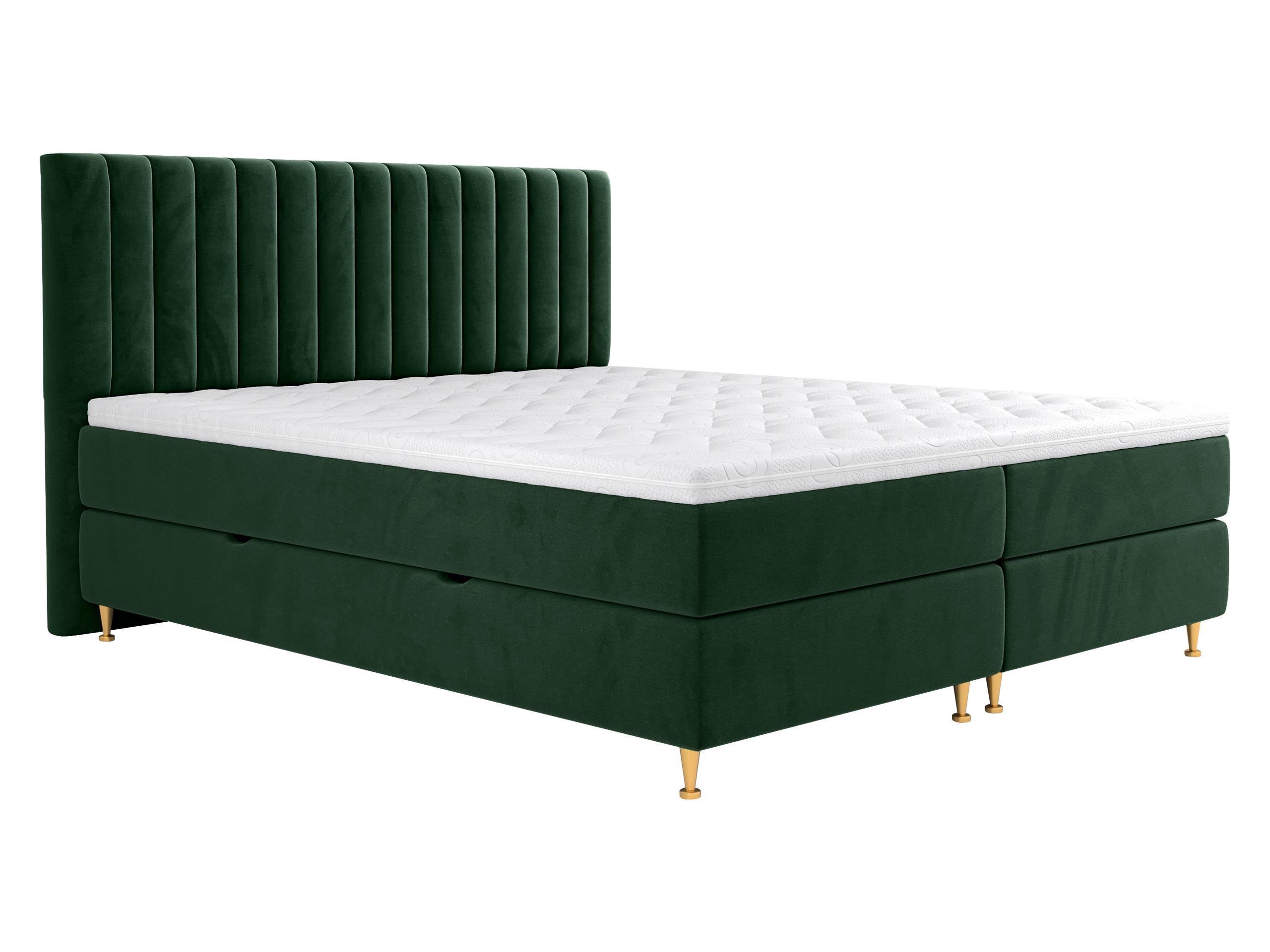 BOXBETT Elegance - H3 - Goldfarben/Grün, Holz/Textil (180/200cm) - MIRJAN24