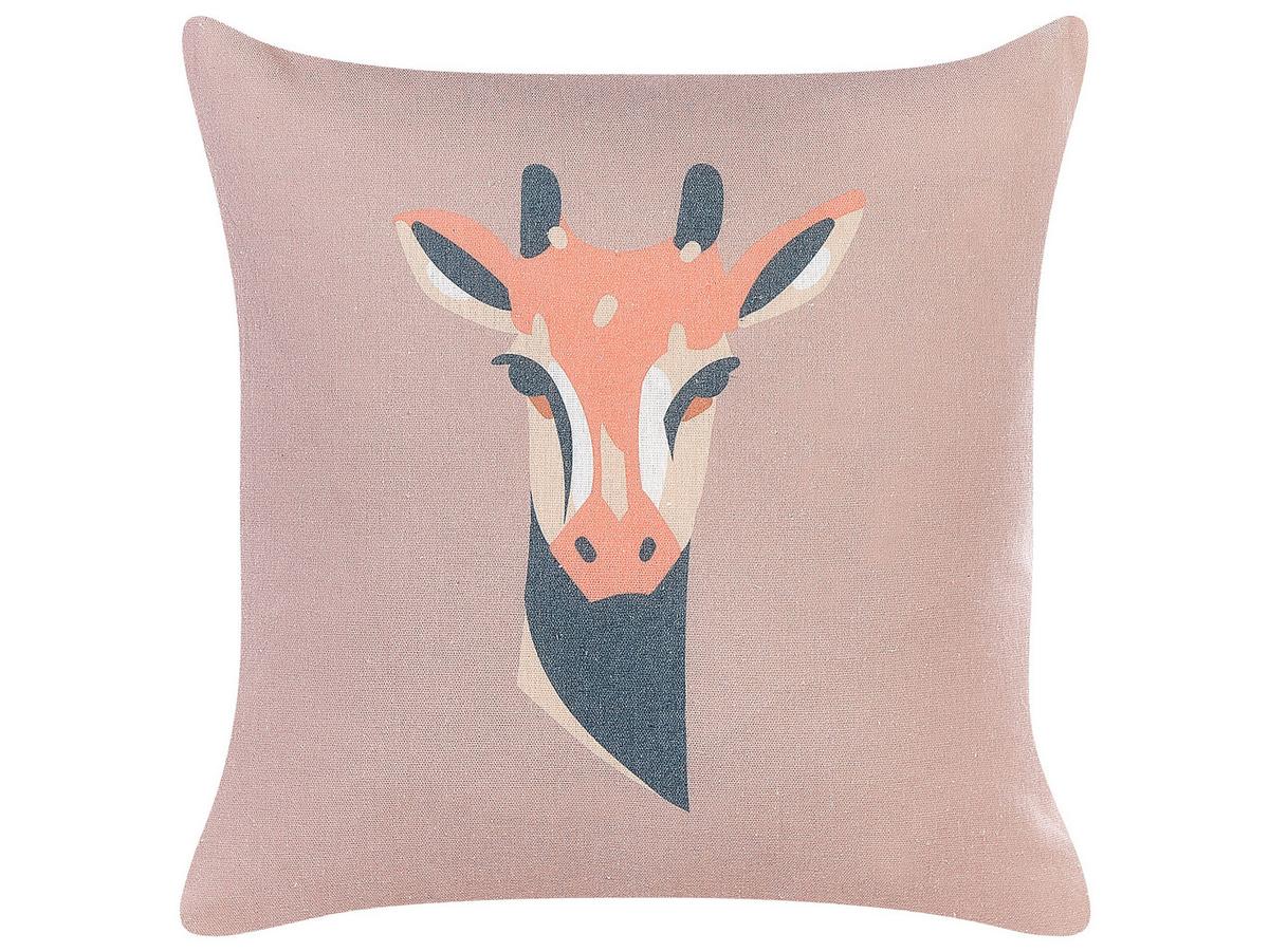 DEKOKISSEN 2er-Set Rosa 45/45 cm Candelabra - Pink, Textil (45/45cm) - Beliani